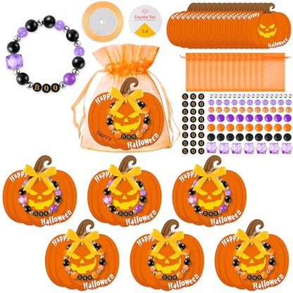 BeYumi Halloween Bracelet Craft Kit - 24 Pack Boo Letter Beads Craft Gift - style: BOO