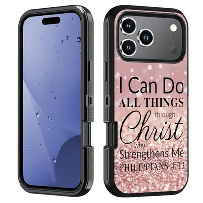 Case for iPhone 18 Pro & iPhone 17 Pro, Quote Bible Verse Philippians 4-13 - color: Christian Quote Bible Verse Philippians 4-13, size: iPhone 18 Pro / 17 Pro