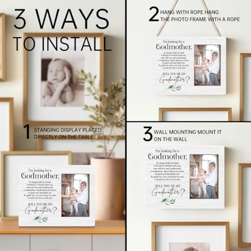 JioJio Chan Godmother Proposal Gift Picture Frame，Will You Be My Godmother - color: white02