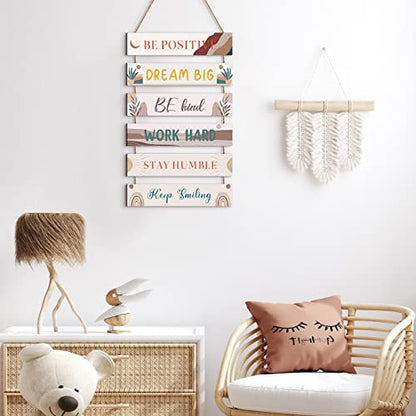 Blulu 6 Pcs Positive Quotes Wall Hanging Plaque Sign, Cute Style - style: Cute Style