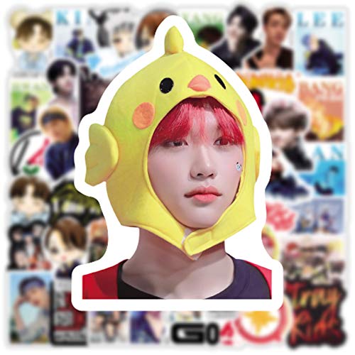 50pcs Stray Kids Stickers, Pop Singer Aesthetic Stickers for Water Bottle Laptop Phone Journal,Gifts for Kid Girl Women Luggage Helmet Skateboard Motorcycle Guitar - color: Stray