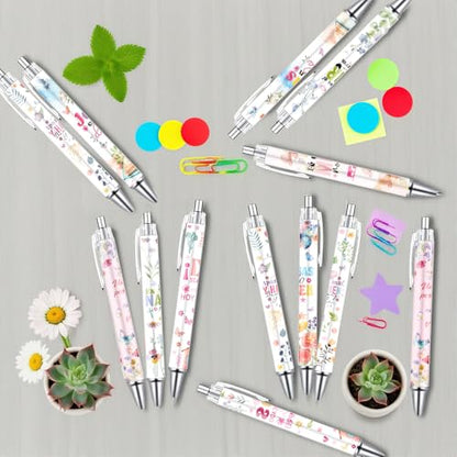 Wxiben Spanish Bible Verse Ballpoint Pens 24 Pcs Christian Flower Pen Set Inspirational Butterfly Smooth Writing Ball Point Pens Religious Church Gifts for Women Men Coworker Office School Supplies - color: Spanish Bible Verse