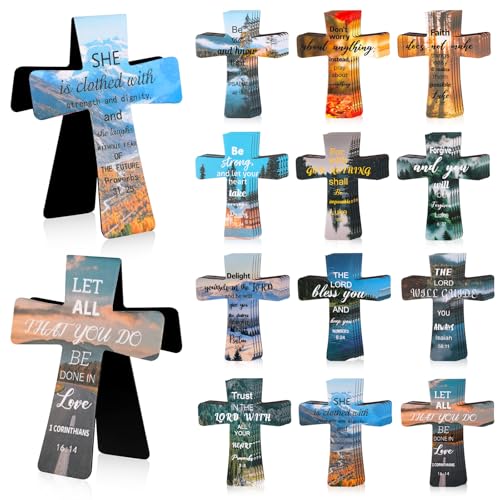 Resurhang 48 Pcs Magnetic Bookmark Cross Bible Verse Marker, Landscape - style: Landscape