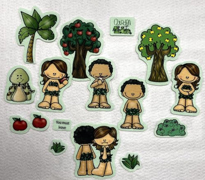 Story Time Felts Days of Creation & Garden of Eden Felt Sets Bible Felt/Flannel Board Stories Lesson Guide Activity Pages - size: 2 Medium Sets- 1 Days & 1 Garden of Eden