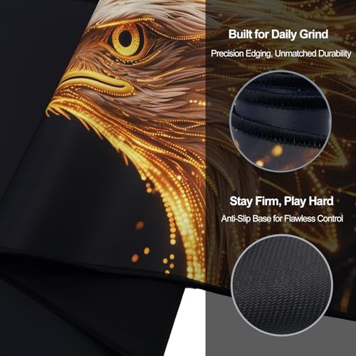 XXL Gaming Mouse Pad 35.4x15.7 Professional Large Mouse Pad & Computer Game Mouse Mat-90x40 Eaglecmh - color: Eaglecmh, size: 35.4L x 15.7W inches