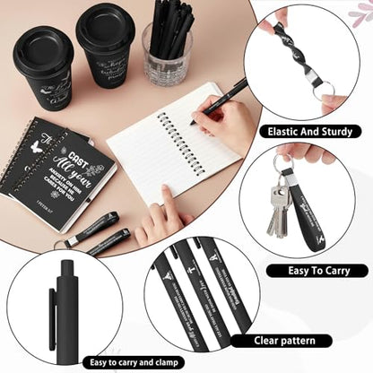 Skylety 12 Set Christian Gifts Bulk Scripture Cup Set, Black - color: Black