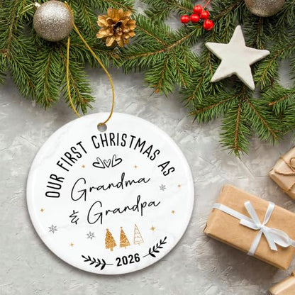 First Christmas as Grandparents Ornament 2026, New Grandma Grandpa Ornament - color: Grandparents 1