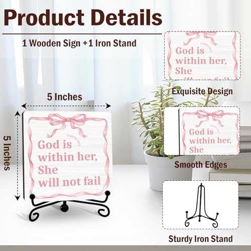 Home Living Room Table Decor, Christian Gifts for Women Men - color: Pink Bow