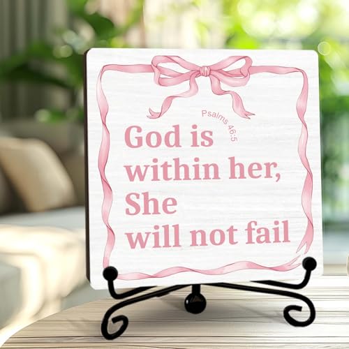 Home Living Room Table Decor, Christian Gifts for Women Men - color: Pink Bow