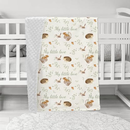 Fleece Baby Blankets for Girls & Boys, Infant Toddler Blanket - color: Gray Jungle Animal