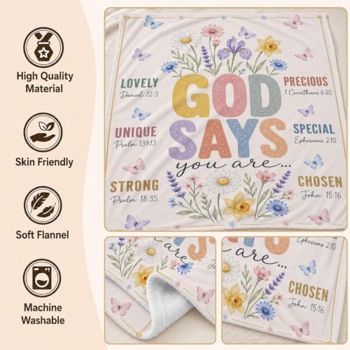 Inspirational Christian Throw Blanket, 50×60in Soft Faith Flannel Blanket - color: Christian Blanket-01