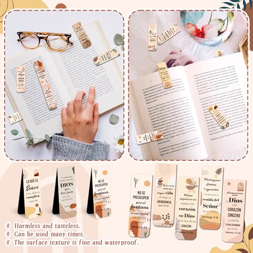 Haooryx Bible Verse Magnetic Bookmarks 48Pcs Motivational Book Markers - style: Spanish