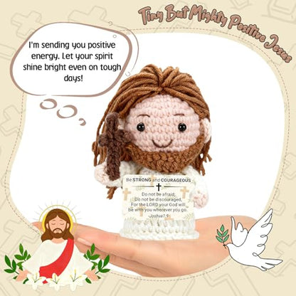 Christian Gifts for Women Men Gift Emotional Support Positive Jesus Crochet - style: be strong and courageous