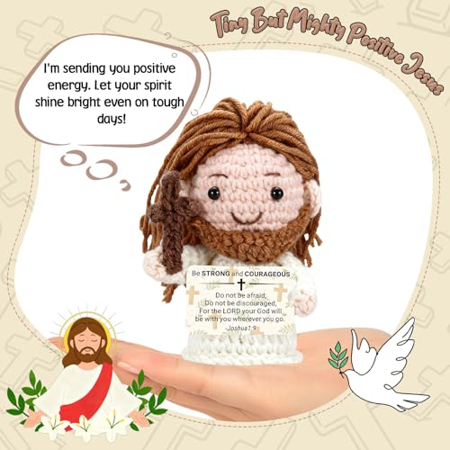 Christian Gifts for Women Men Gift Emotional Support Positive Jesus Crochet - style: be strong and courageous