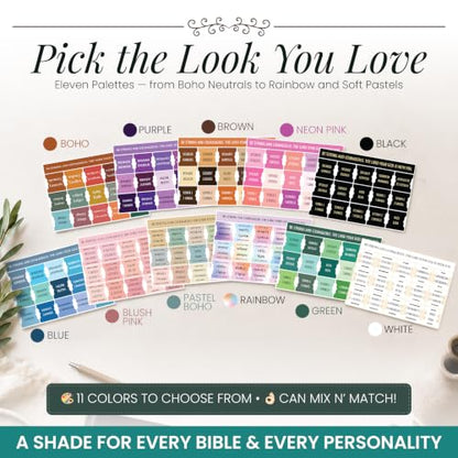 90 Christian Bible Tabs for Women, Men & Kids - Green - color: Green