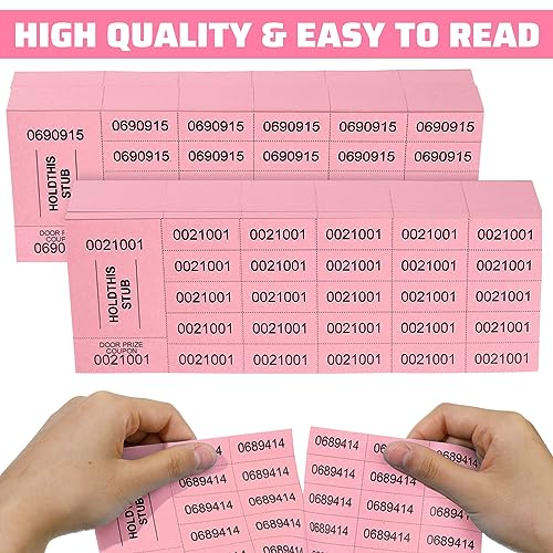Kosiz 2000 Sheets Raffle Ticket 25 Bid Chinese Auction Tickets, Light Red - color: Light Red