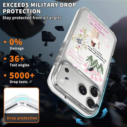 for iPhone 17 Pro/iPhone 18 Pro Case [Compatible with Magsafe],Girls Women Clear Magnetic Case Silicone Shockproof Protective Cover with Pattern Bible Jesus Flowers - color: Bible Jesus Flowers, size: iPhone 17 Pro/iPhone 18 Pro
