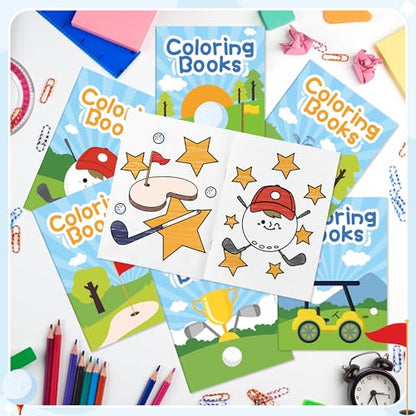 Bulk Golf Coloring Books, Mini Drawing Booklet for Kids Party Favors - style: Golf