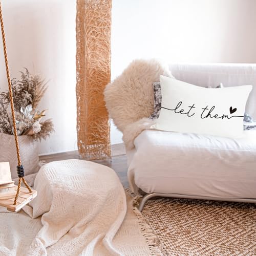 Let Them Throw Pillow Covers 12x20 Inch, Decorative Pillows Covers - color: Letthem