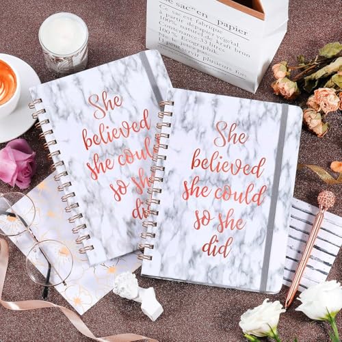 Frasukis Ruled Notebook/Journal - Spiral Notebook, 8.5" X 6.4" - color: black white