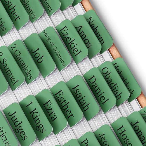 Mr. Pen- Laminated Bible Tabs, 75 pcs, Easy-to-Read & Apply - color: Forest Green