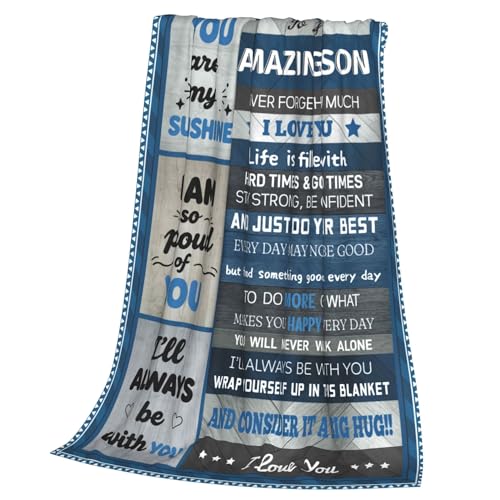 Christian Blanket for Son, Religious Inspirational Gift for Son Teen Boys, Catholic Spiritual Baptism Blanket, Soft Cozy Fleece Blanket for Christmas Birthday Graduation - color: To My Son (Blue)