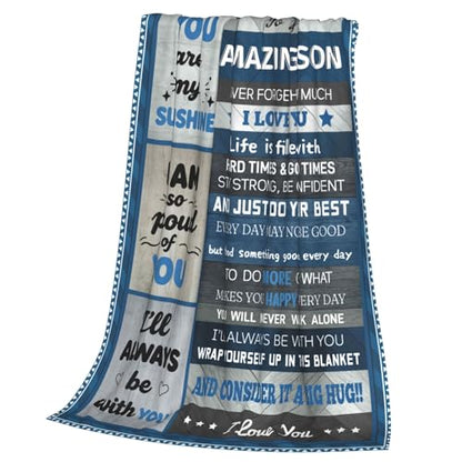 Christian Blanket for Son, Religious Inspirational Gift for Son Teen Boys, Catholic Spiritual Baptism Blanket, Soft Cozy Fleece Blanket for Christmas Birthday Graduation - color: To My Son (Blue)