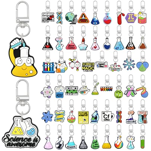 Cute Keychain Bulk,Cute Key Chain for Car Keys Purse Bag Rewards - color: Science-55
