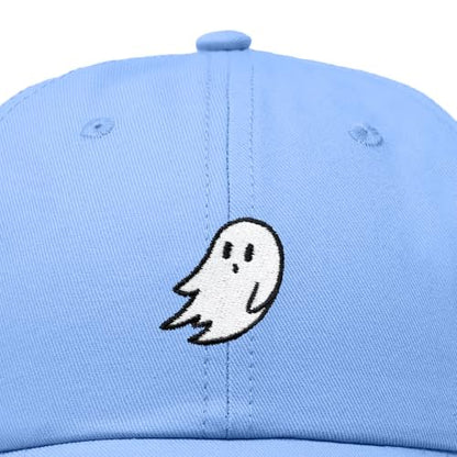 DALIX Ghost Embroidered Mens Womens Cotton Dad Hat Baseball Cap Adjustable - color: Light Blue