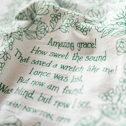 Little Things Studio Tea Towels - Amazing Grace - Pine Green, 20 x 24 Inch - color: Amazing Grace - Pine Green