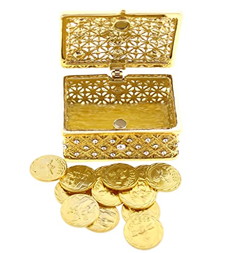 Wedding Unity Coins - Arras de Boda - Decorative Box with Rhinestone Crystals Keepsake 75 (Gold)