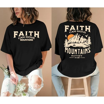 Christian Faith Shirts for Women Jesus Shirt YHWH Inspirational Bible Verse T-Shirt Religious Oversized Graphic Tee - color: Black, size: XX-Large