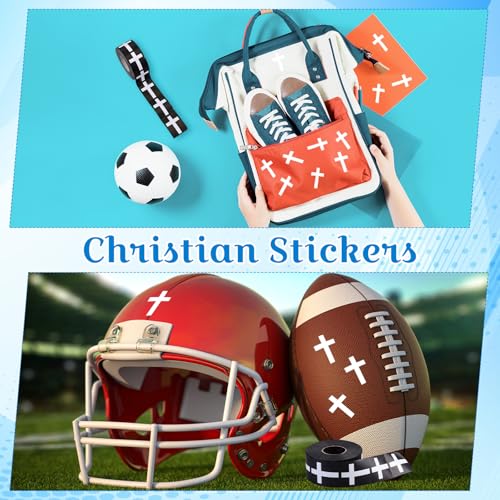 Faccito 600pcs Cross Stickers Crosses Christian Stickers, White - color: White