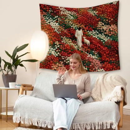 HUGANE Christian Jesus Wildflower Tapestry Wall Decor 50x60 Inch - color: Colour-05