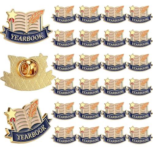 Knitgrip Award Lapel Pins Bulk Academic Recognition Enamel Pins Honors Gift for Student Office Government Club Members - style: Yearbook