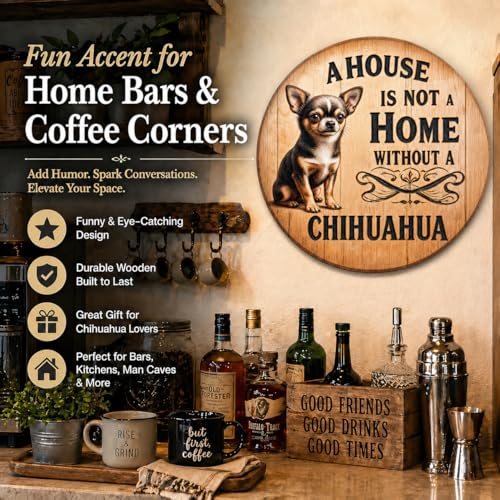 Dog Tin Sign Chihuahua Lover Metal Round Sign - color: Chihuahua Lover
