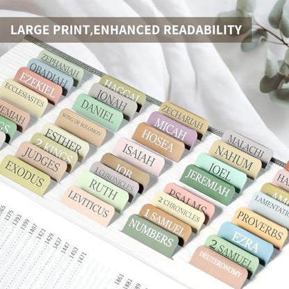 Taja Bible Tabs, 75 Large Print Index Tabs for Women & Men - color: A- Boho