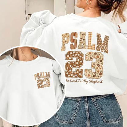 BeWithYou Christian Sweatshirts for Women Psalm 23 Sweatshirt Jesus Faith Long Sleeve Shirt Bible Verse Graphic Pullover Tops - color: White, size: Small