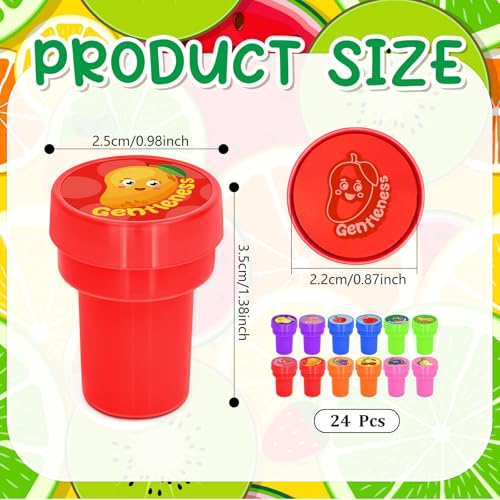 Cinrobiye 24 Pcs Fruit of the Spirit Stampers Party Favor Set, Cute Bible Learning Stamps for Kids Sunday School, Church Classroom Rewards, Faith Based Gifts, Goody Bag Fillers - color: Fruit of the Spirit