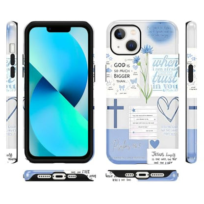 Cute Blue Jesus Christian Phone Case for iPhone 13/iPhone 14 6.1'' - color: Blue, size: iPhone 13/iPhone 14