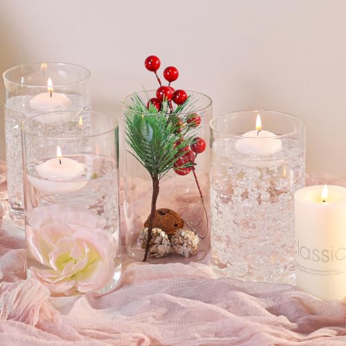 TBWIND 12pcs 6 Inch Clear Glass Cylinder Vases for Centerpieces - size: 12 Pack 6 Inch - Clear