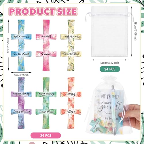 AmazingSpark 96 Pcs Christian Gifts Bulk for Women Include Magnetic Cross Bookmarks, Mini Bible Verse Notepads, Scripture Ballpoint Pens, Religious Small Notebooks Gifts Prizes Party Favor(Watercolor) - style: Watercolor