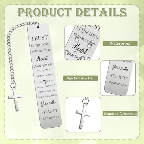 Bible Book Mark for Women, Trust in the Lord Metal Bookmark and Pen Set - style: Trust in the Lord 02