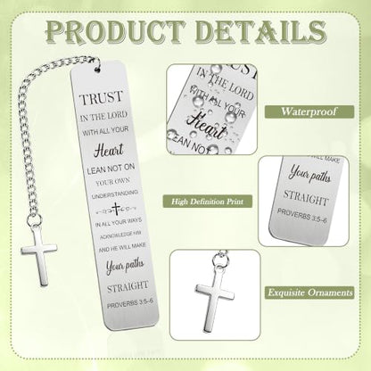Bible Book Mark for Women, Trust in the Lord Metal Bookmark and Pen Set - style: Trust in the Lord 02