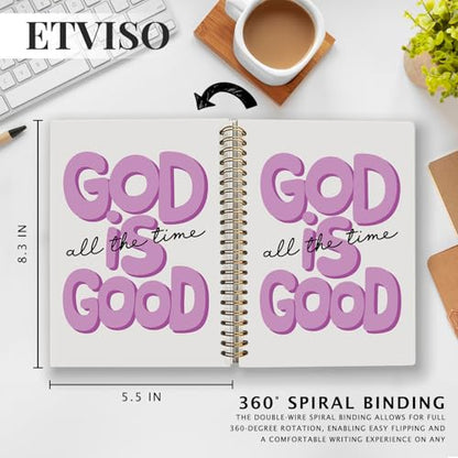 ETVISO Purple Bible Journal Notebook for Women, Inspirational Christian Gifts for Women, Prayer Bible Supplies Journal, Church Notes Notebook, Cute Preppy Aesthetic Hardcover Spiral Notebooks 5.5x8.3 - color: 04-Bible(Purple)