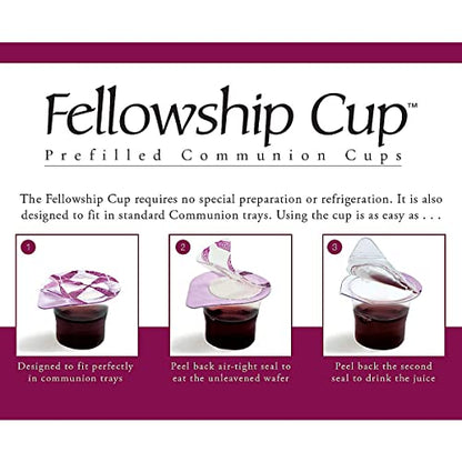 Broadman Pre-filled Communion Fellowship Cup Juice and Wafer Set, 6 Count - size: 6 Count (Pack of 1)
