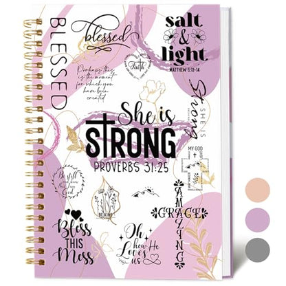 XKDOUS Hardcover Spiral Notebook, Bible Journal for Women, Bible Notebook - color: Purple