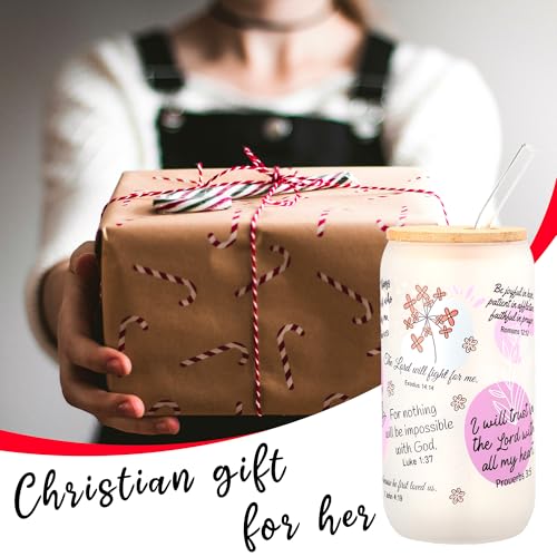 Bible Verse Coffee Mug, 16oz Christian Coffee Tumbler, Daily Affirmations Cup for Women, Religious Gifts for Mom, Sister, Christmas, Birthday, Mother’s Day(Frosted Glass) - color: Bible Verse-4