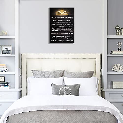 Christian Gifts for Women Motivational Wall Art for Living Room Bedroom Bathroom Kitchen Décor Inspirational Bible Verse Christian Canvas Wall Art Framed Wall Art Rustic Scripture God Says Canvas - size: 24"L x 16"W