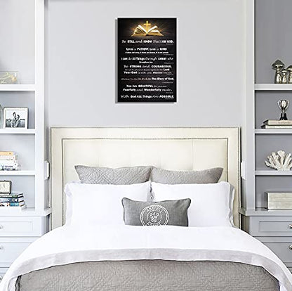 Christian Gifts for Women Motivational Wall Art for Living Room Bedroom Bathroom Kitchen Décor Inspirational Bible Verse Christian Canvas Wall Art Framed Wall Art Rustic Scripture God Says Canvas - size: 24"L x 16"W